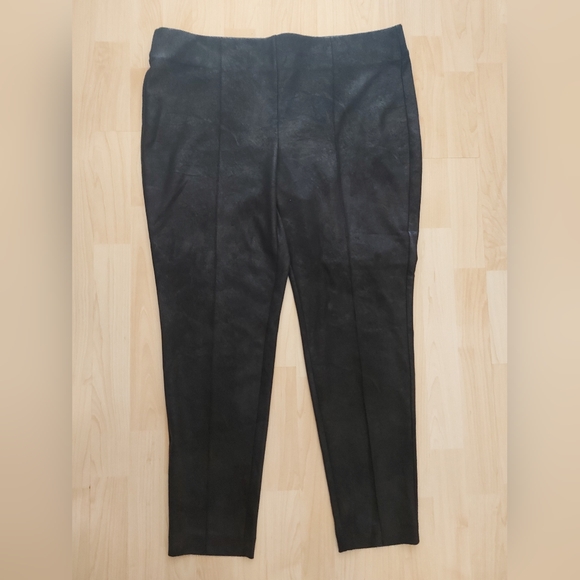 Laura Pull On Black Faux Suede Look Pants - Picture 6 of 6
